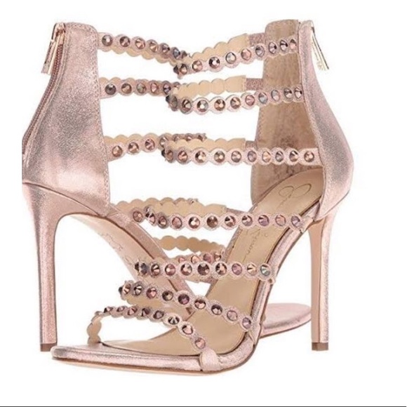 Jessica Simpson Shoes - 💲🔻NIB JESSICA SIMPSON Champagne Studded Heels
